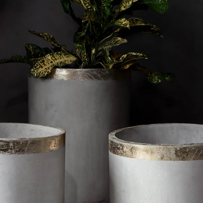 Cumbria Planter-Set (Rim In Gold Leaf)