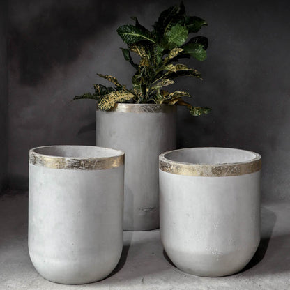 Cumbria Planter-Set (Rim In Gold Leaf)