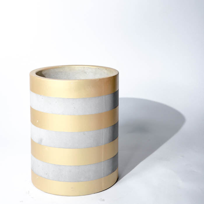 Sifnos Planter- Medium (Golden Stripes)