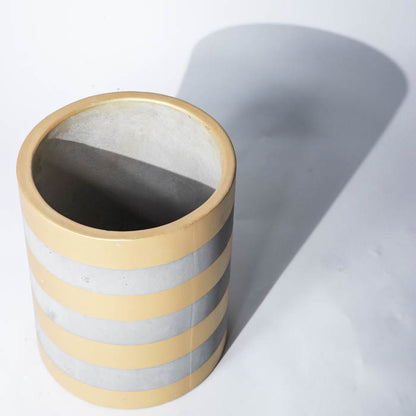 Sifnos Planter- Medium (Golden Stripes)