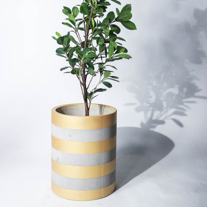 Sifnos Planter- Medium (Golden Stripes)