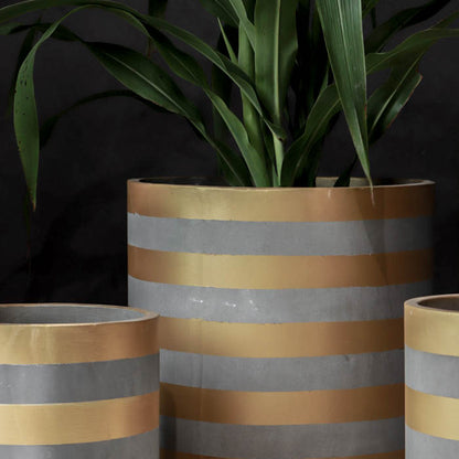 Sifnos Planter- Set (Golden Stripes)